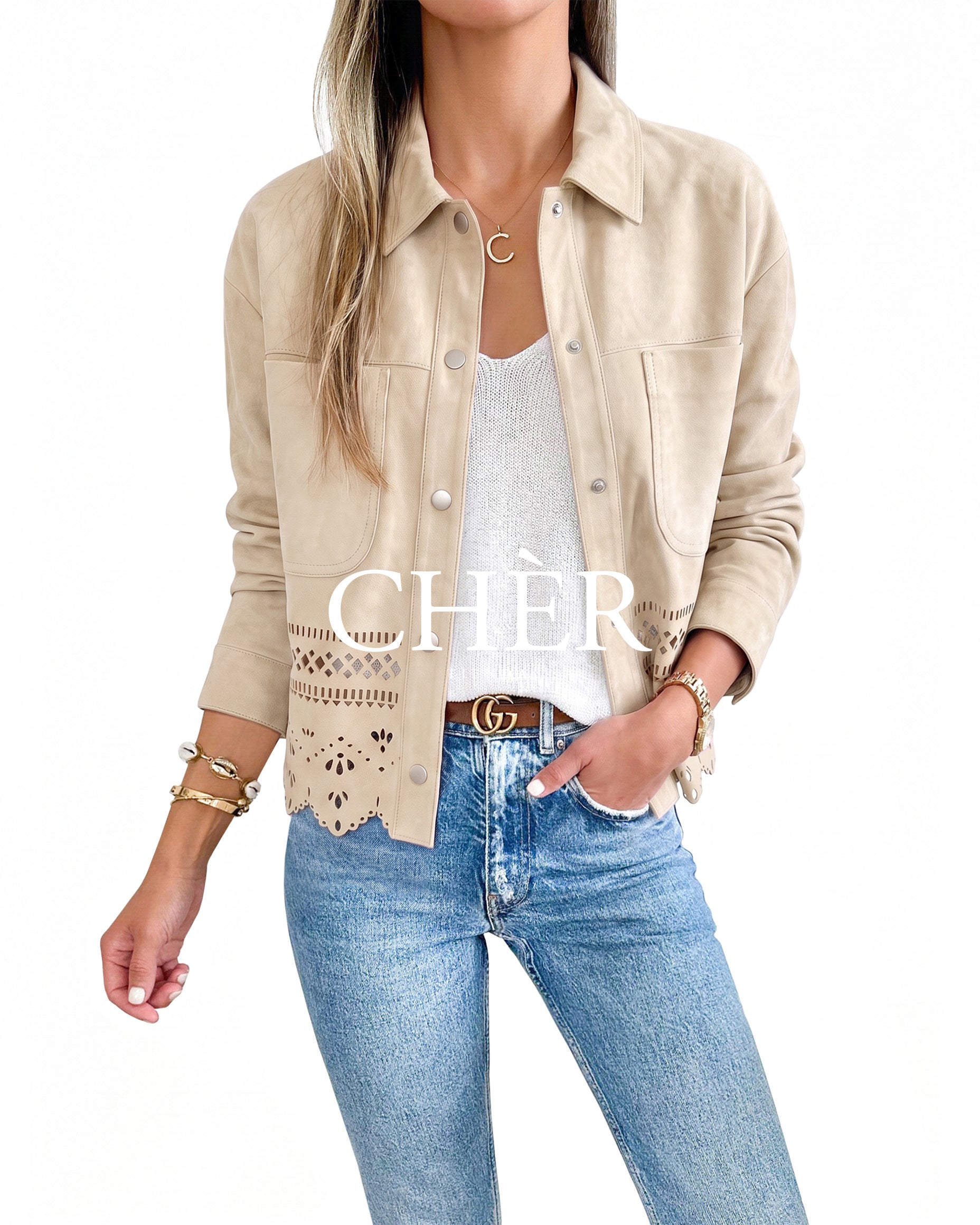 Chaqueta Suede Paradis Beige