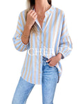 Blusa Ibiza Celeste / Beige