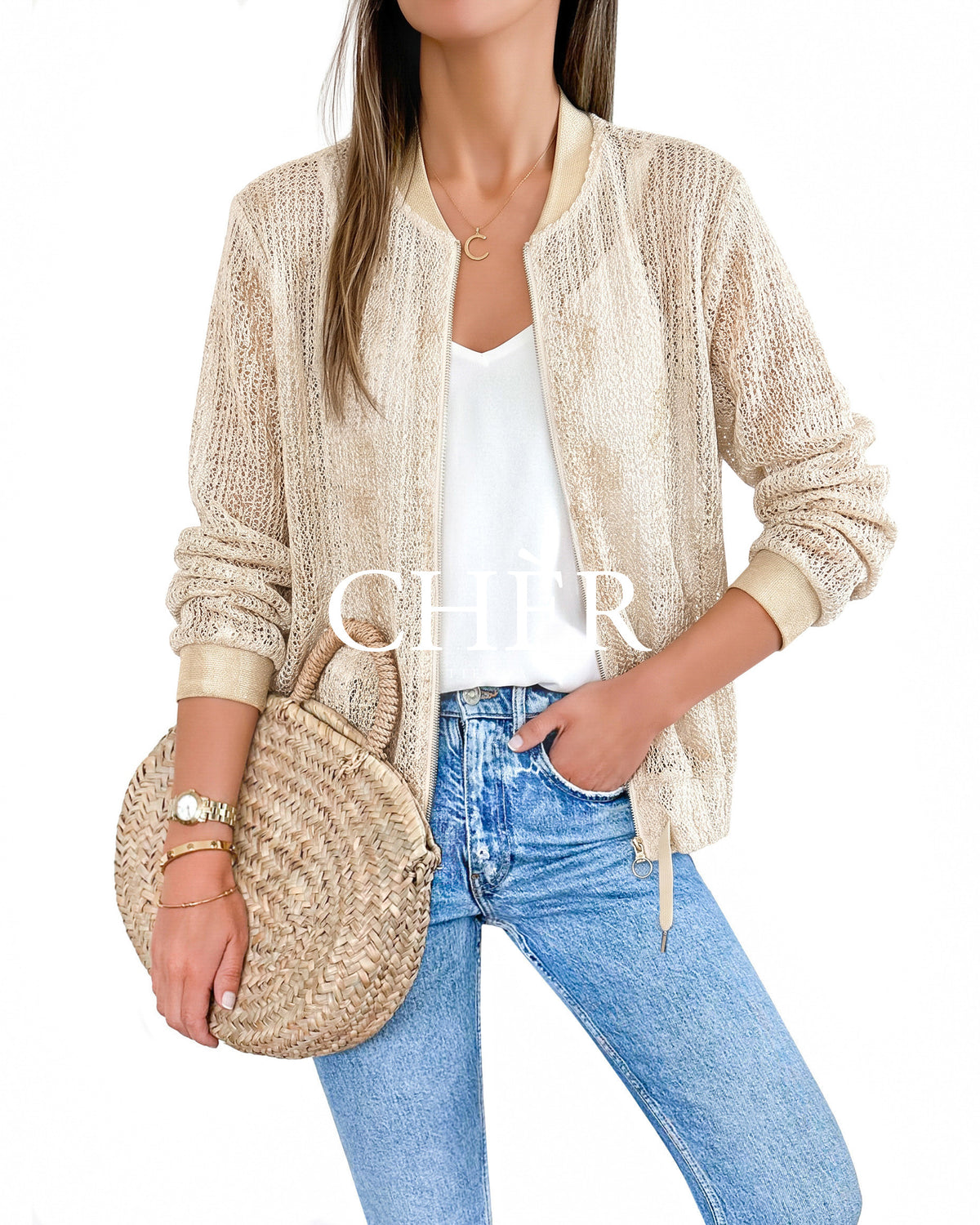 Chaqueta Bomber Dorada