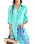 Camisero Lino Laurent Turquesa