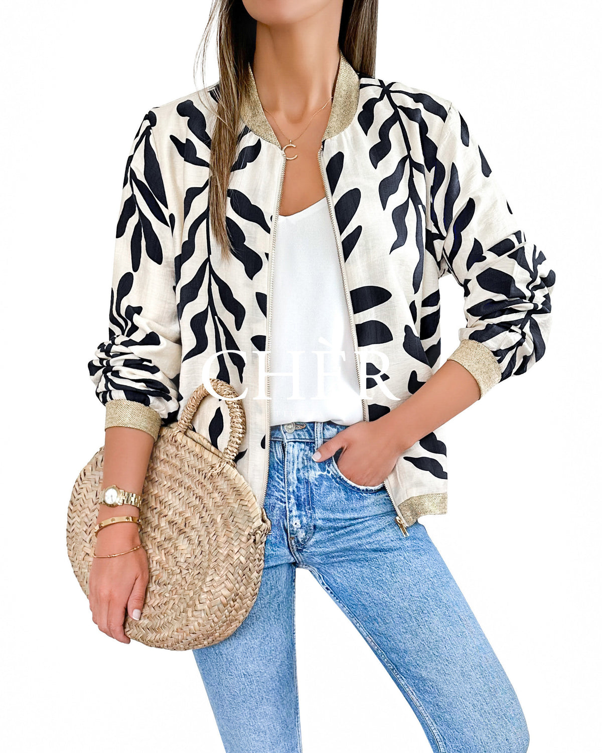 Chaqueta Bomber Mariné Negro