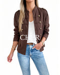 Chaqueta Lino Napoleón Chocolate