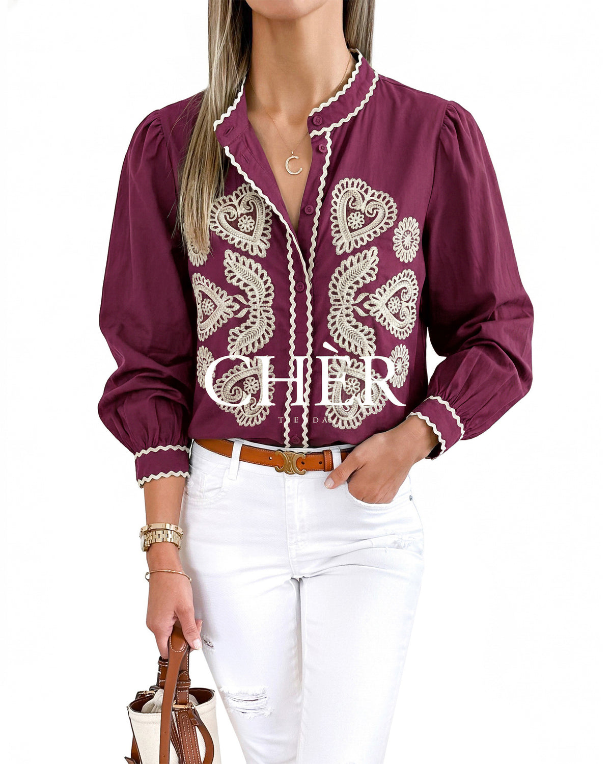 Blusa Portugal Burdeos