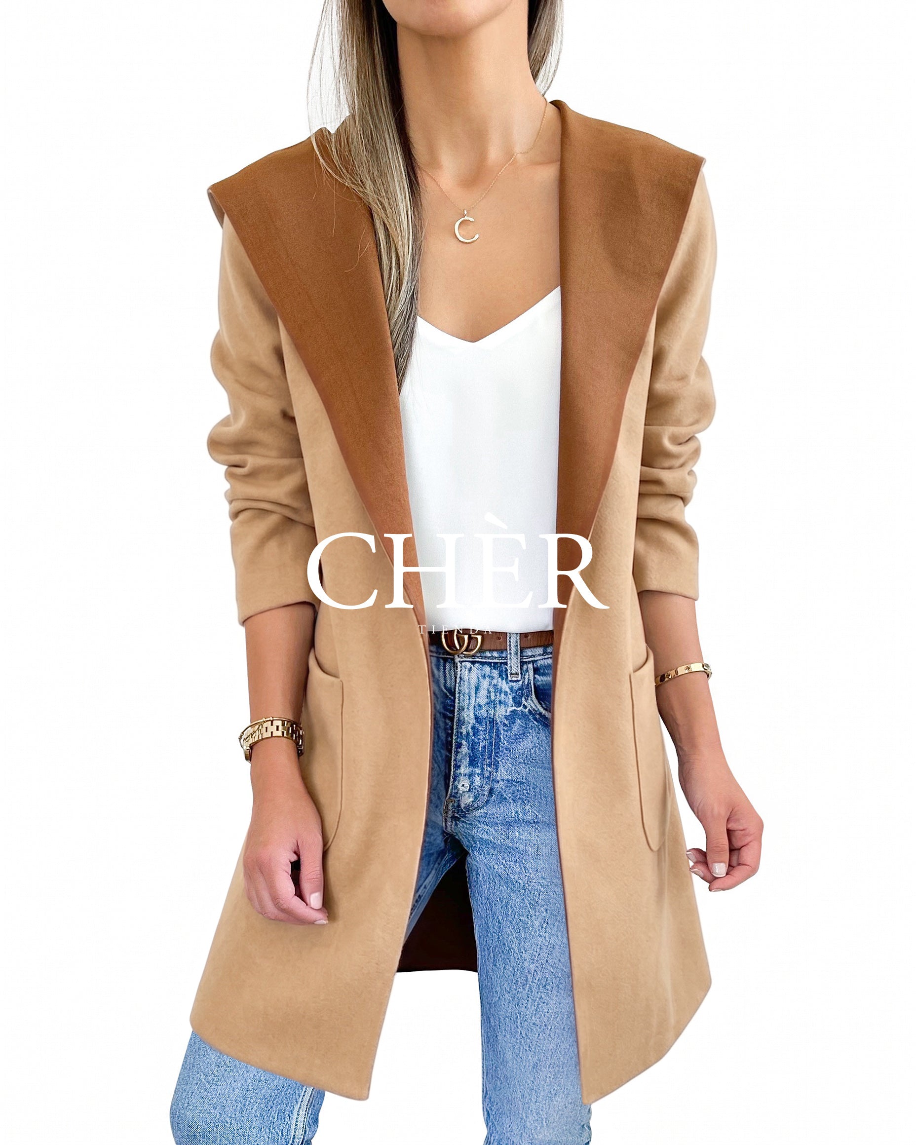 Abrigo Suede Louise Camel