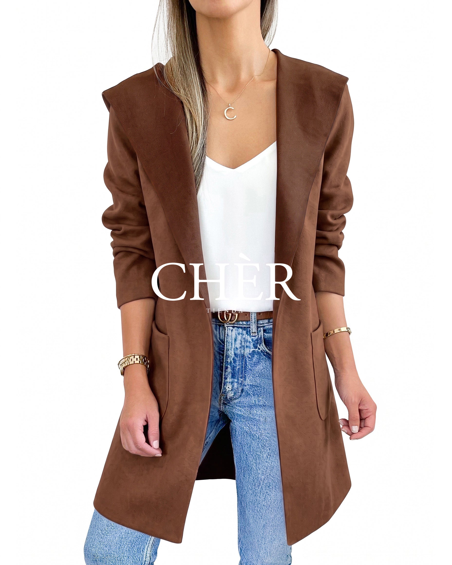 Abrigo Suede Louise Chocolate