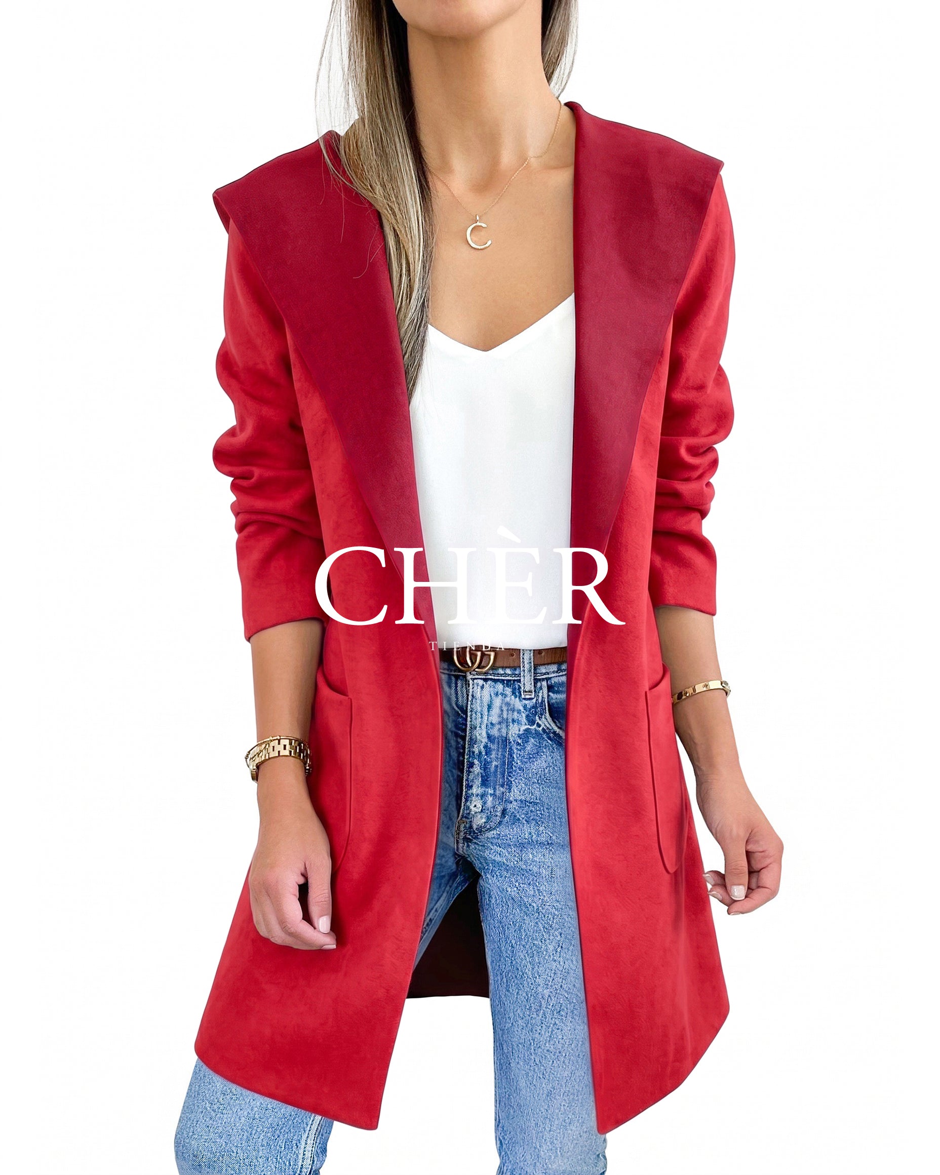 Abrigo Suede Rojo