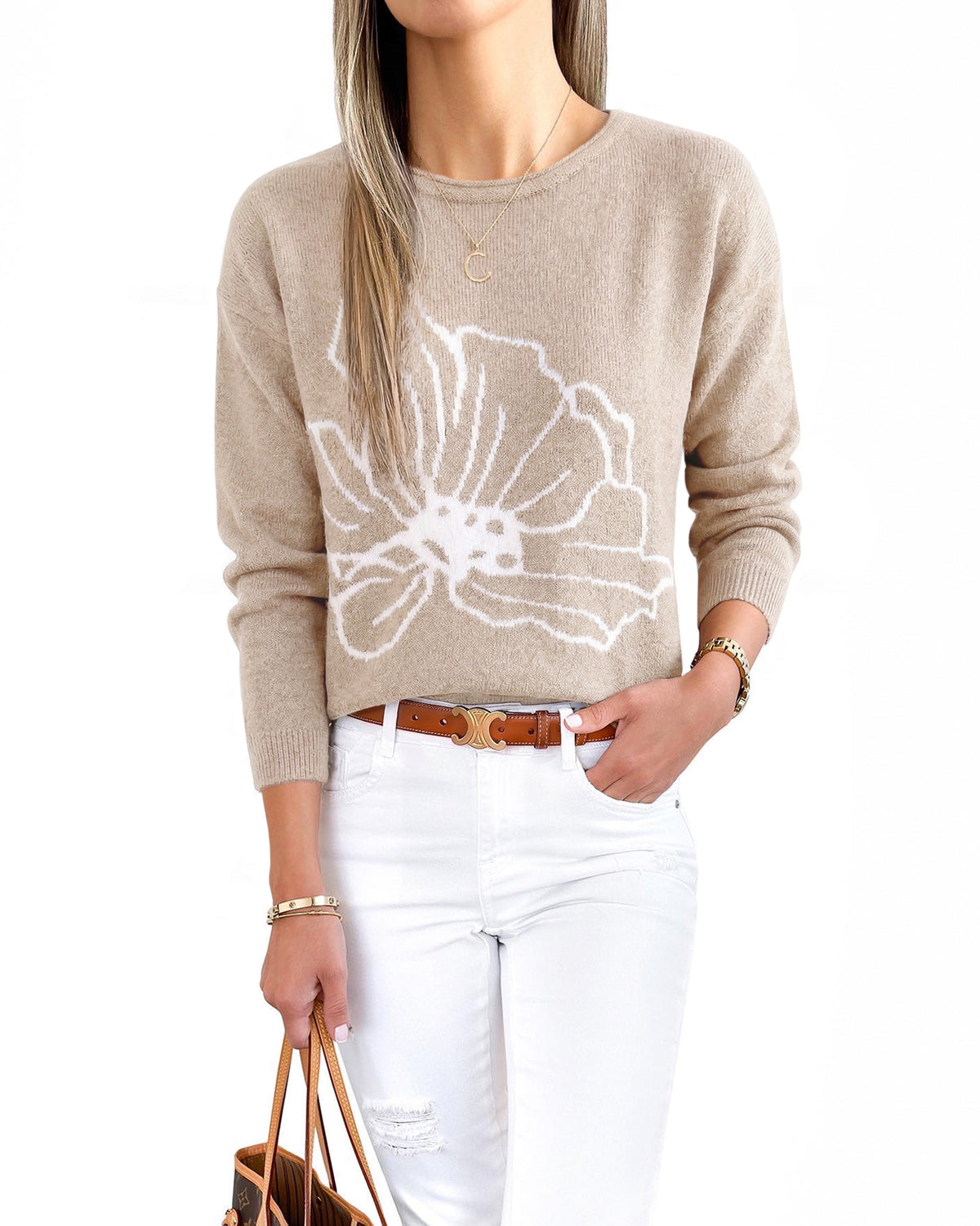 Sweater Maille Beige