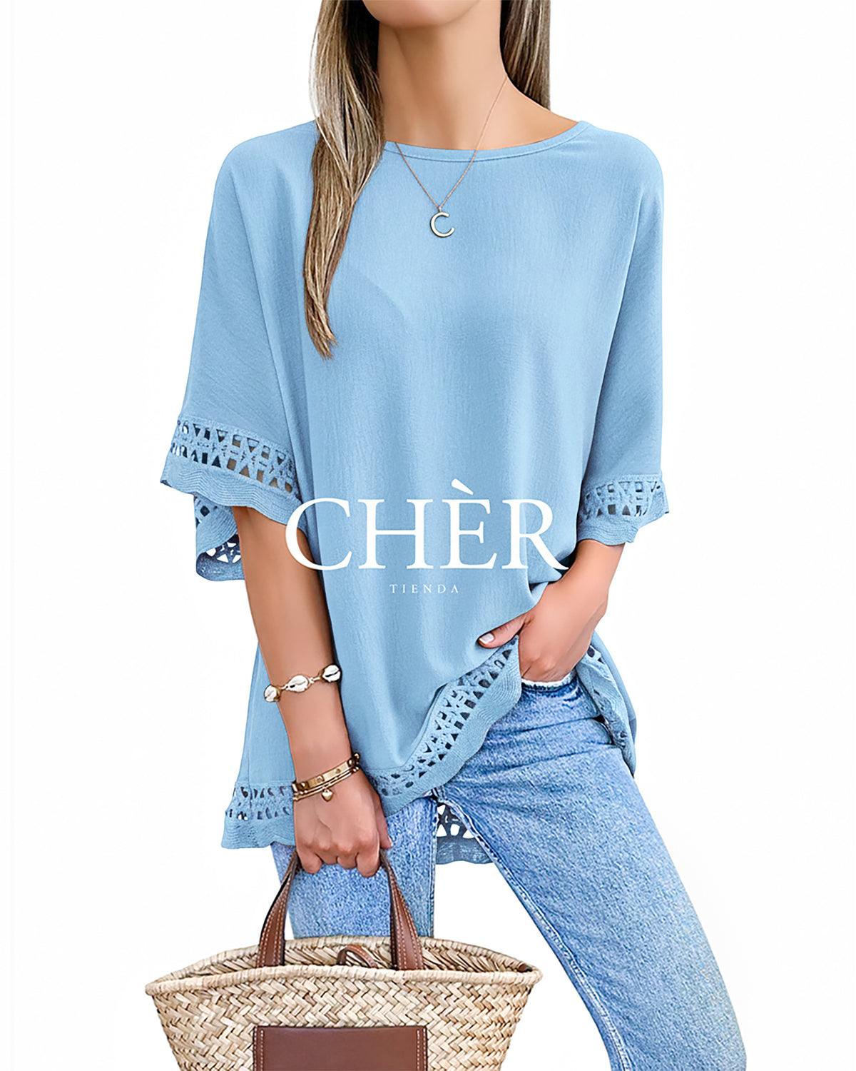 Blusa Véronique Celeste